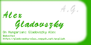 alex gladovszky business card